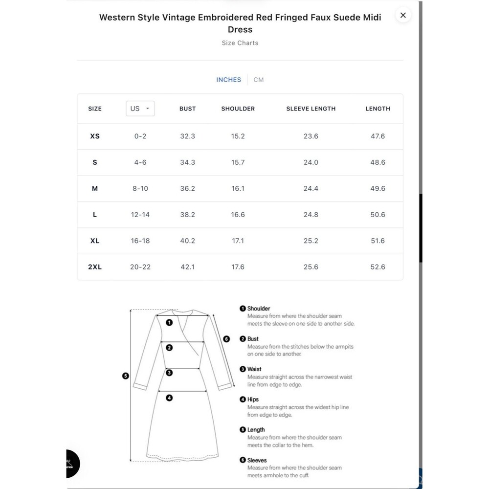 Oyrosy Western Style Embroidered Red Fringed Faux Suede Midi Dress L Festival - Picture 13 of 14